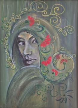 Rože v laseh (Akril-platno - 50x70) Martina Kozamernik